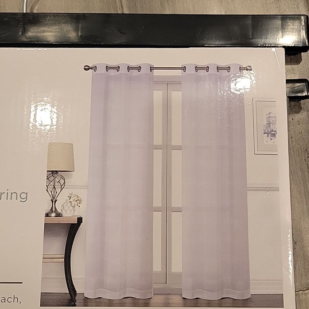2 Panels Sheer Window Panel Pair